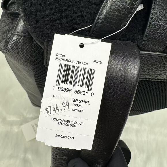 Coach Warner Backpack In Signature Canvas Leather Charcoal/Black NWT CY781 $750 - Picture 7 of 12